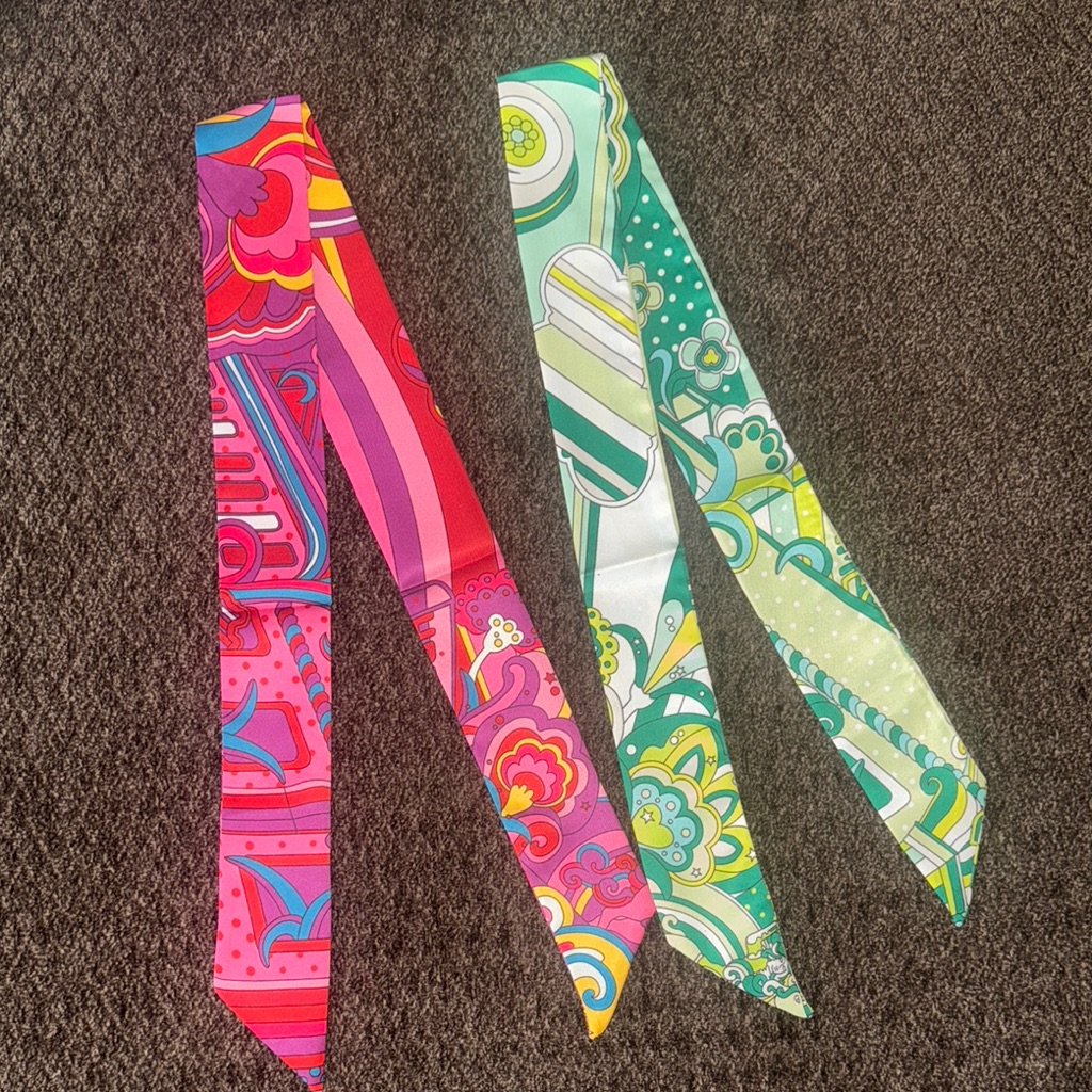 Vibrant Silk Twilly Scarves